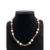 Image 1 : Genuine Pearl & Genuine Garnet Necklace