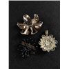 Image 2 : 3 Vintage Rhinestone Brooches (2) & Pendant (1)