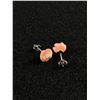 Image 2 : Pretty Antique Genuine Carved Coral Earrings