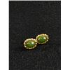 Image 1 : Antique Jade Gold Tone Earrings