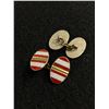 Image 2 : Beautiful Art Deco Red & White Enamel Cufflinks