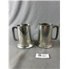Image 2 : 4 Vintage Various Manufactures Pewter Mugs