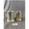 Image 4 : 4 Vintage Various Manufactures Pewter Mugs