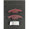 Image 2 : Vintage Canadian Provost Corps Shoulder Title Pair & R.C.P.C Brass Shoulder Titles Insignia Pair