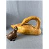 Image 2 : Nice Lot of Wood Carved Items, Vase, Bowl, Duck Figures