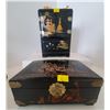 Image 1 : Asian Motif Pair of Jewelry Boxes w/ Contents