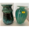 Image 1 : Handblown Glass Vase & Stoneware Jug 4x6