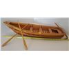 Image 1 : Fort Chippewan Wood Canoe w/ Paddles & Anchor 25x8x5
