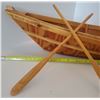 Image 2 : Fort Chippewan Wood Canoe w/ Paddles & Anchor 25x8x5