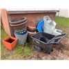 Image 1 : Assortment of Large Garden Planters Karts & More