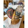 Image 4 : Basket of Beautiful Linens Made From Natural Fibers Alpaca Wool Blanket Hemp & More