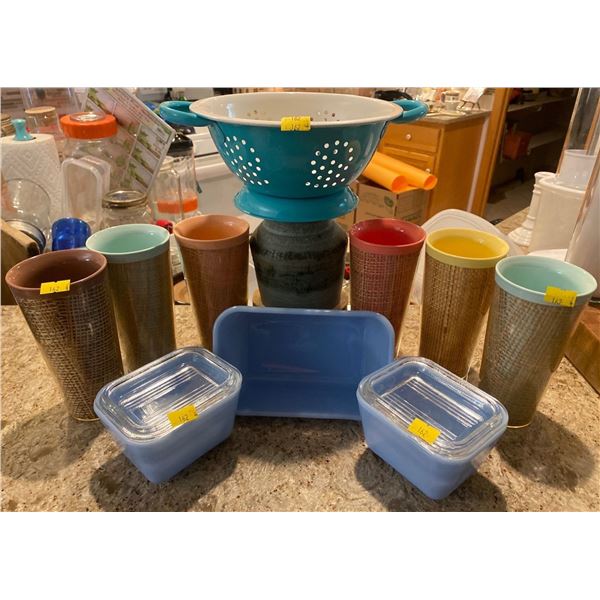 Decorative Kitchen Collection Marble w/ Wood Candy Bowl 6 Insulated Cups Corked Stoneware Jug & More