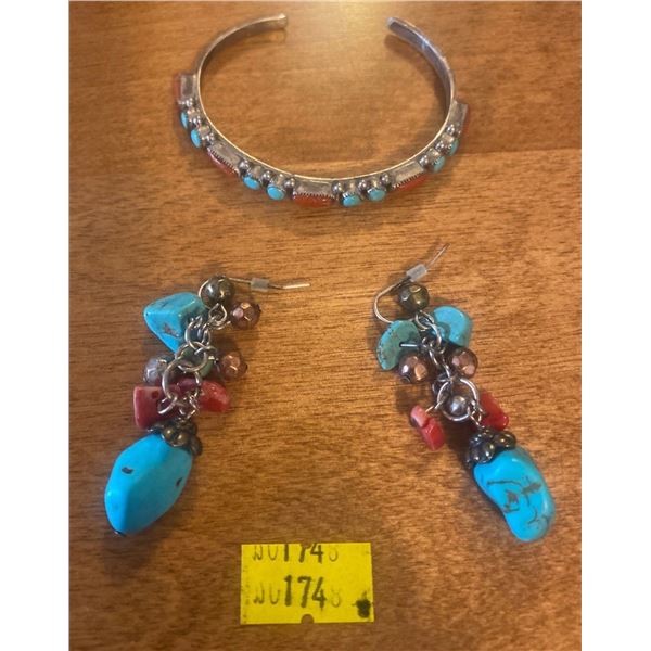 Turquoise Stone Sterling Silver Navajo Jewellery Collection Earrings Necklace