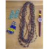 Image 1 : Navajo Beaded Jewellery w/ Anne Klein Leather Wrist Watch