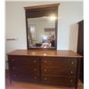 Image 1 : Solid Wood Chest of Drawers w/mirror  Six Drawer Dresser Vintage Furniture [ AP Industries]