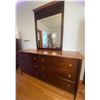 Image 2 : Solid Wood Chest of Drawers w/mirror  Six Drawer Dresser Vintage Furniture [ AP Industries]