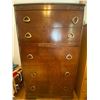 Image 1 : Five Drawer Slim Antique Tall Boy Dresser  [very well kept!]