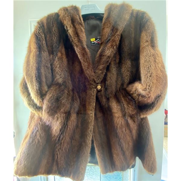 Edmonton Furriers Ltd Brown Fur Mid Length Woman's Jacket  Fur Unknown  Size Medium