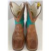 Image 2 : Unique 2 Tone Square Toe Cowboy Boots Ladies 7.5