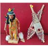 Image 1 : Indigenous Man in Traditional Ceremony Attire w/ Snow Shoe Soveniers