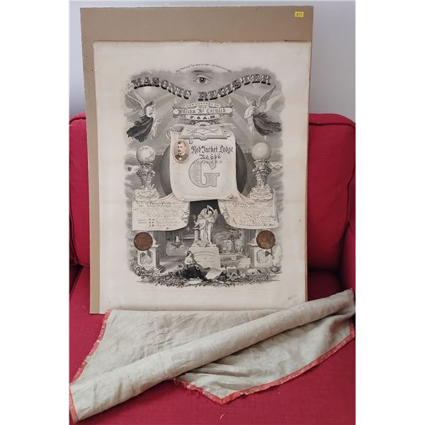 Vintage Art Print W Blank Tapestry Flag Beck Auctions Inc Vintage art print w blank tapestry flag beck auctions inc