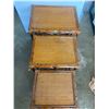 Image 2 : Bamboo Nesting Tables Vintage 22x16x23 3 Count