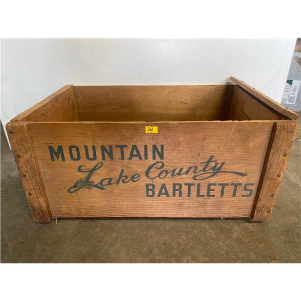 Mountain Lake Antique Wood Crate 20x12