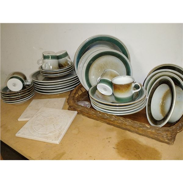 Beautiful Stoneware Serving Set Plates Bowls Saucers Tea Cups & More