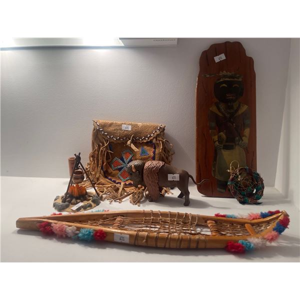 Indigenous Leather Satchel w/ Fringe & Bead Work