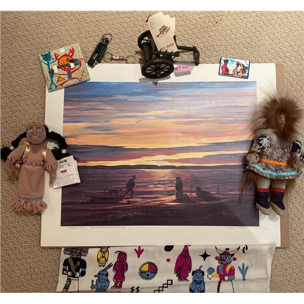 Art From B.W. Brown Print # 258/450 & Indigenous Themed Collectables