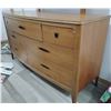 Image 2 : Mid Century Modern Beautiful Vintage Teak Dresser w/ Mirror 82x26x79