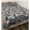 Image 3 : Queen Size Vintage Teak Bed Includes Frame Head Board Mattress Box Spring & New Bedding