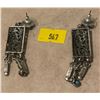 Image 3 : Beautiful Silver w/ Turquoise Stone Jewellery Earrings