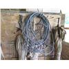 Image 12 : Rolling Plywood 2-Section Storage Unit & Contents: Straps, Tools, etc 48" x 24" x 64"H