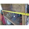 Image 16 : Rolling Plywood 2-Section Storage Unit & Contents: Straps, Tools, etc 48" x 24" x 64"H