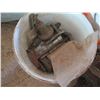 Image 8 : Qty 3 Plastic Pails & Contents: Hand Tools, Fractional Horsepower Gearmotor, Hardware, etc