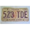 Image 1 : Hawaii Aloha State 81 License Plate 523 TDE