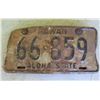 Image 1 : Hawaii Aloha State License Plate 66-859 over CA Plate