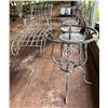 Image 2 : Metal Furniture: Lounge Chair, Table (no top) & 4 Chairs