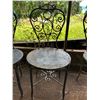 Image 9 : Metal Furniture: Lounge Chair, Table (no top) & 4 Chairs