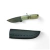 Image 1 : 3-1/4" Hand Forged Damascus Steel Fixed Blade Knife with Leather Sheath