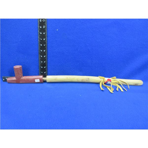 Native American Red Pipestone Peace Pipe