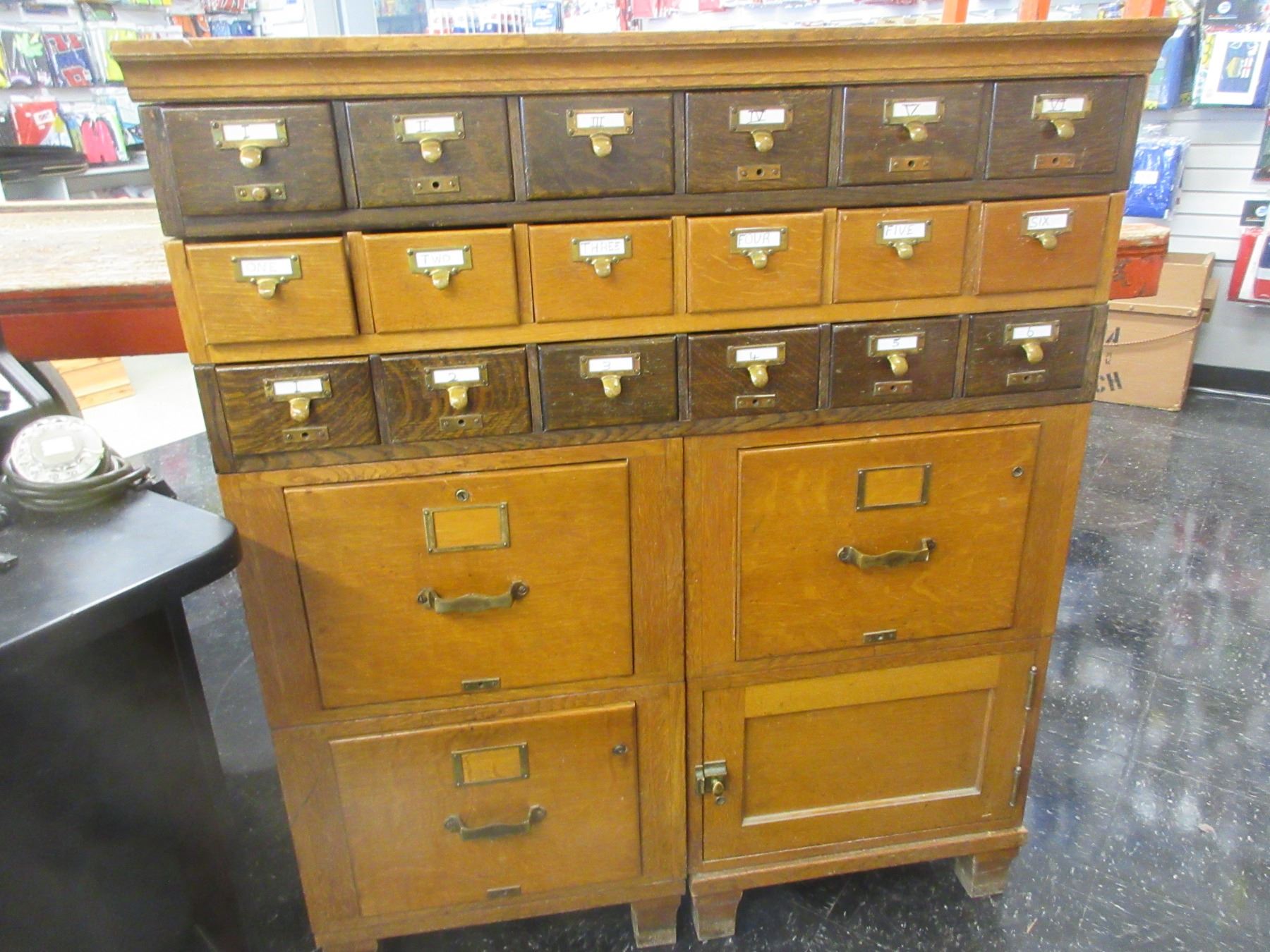Vintage Wood Card Catalog/File