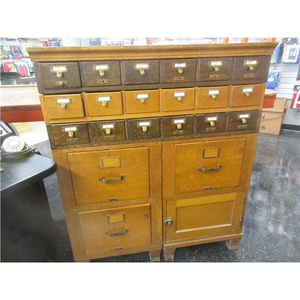 Vintage Wood Card Catalog/File Cabinet