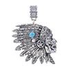 Image 1 : Navajo R. Singer Sterling Silver Turquoise Pendant