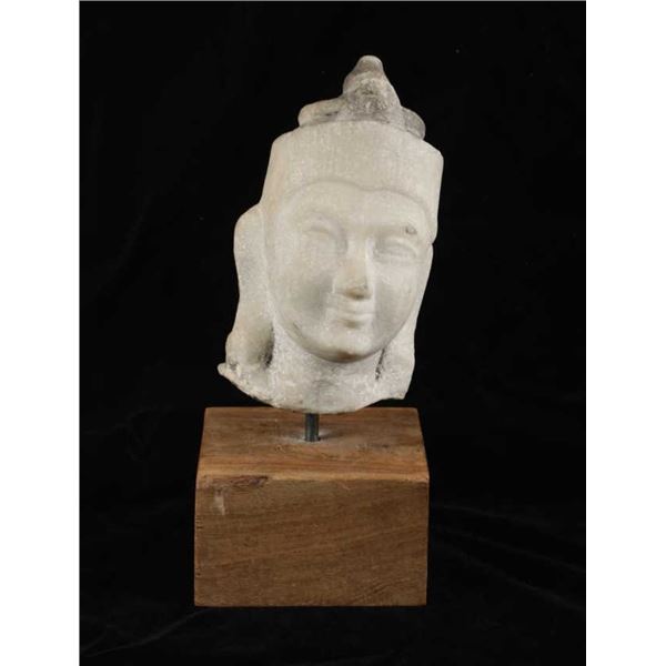 Early Mounted Indian Buddhist, Buddha Stone Head