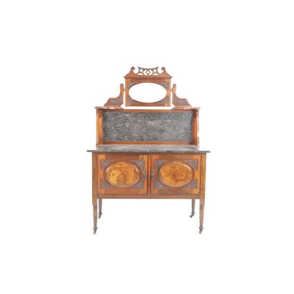 C. 1890 Edwardian Washstand Marble-Top Cabinet