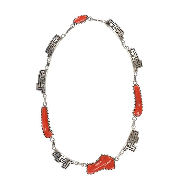 Navajo Alvin Tso Mediterranean Coral Necklace