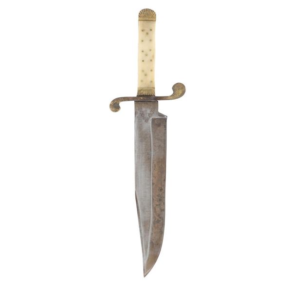 C.S.A. Marked Bowie Stag Horn Knife