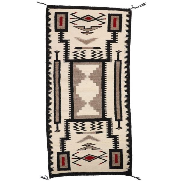 Navajo JB Moore Water Bug Storm Pattern Rug c1930-